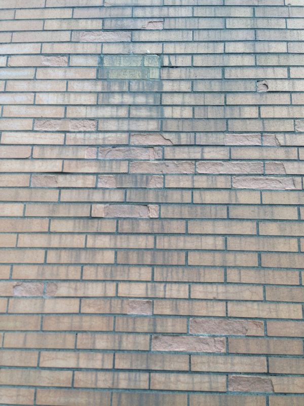 Exposed brick that is deteriorating