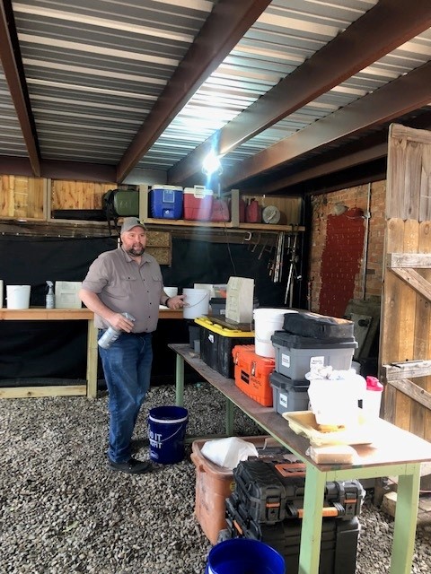 Instructor demonstrates the proper application process for concrete repair